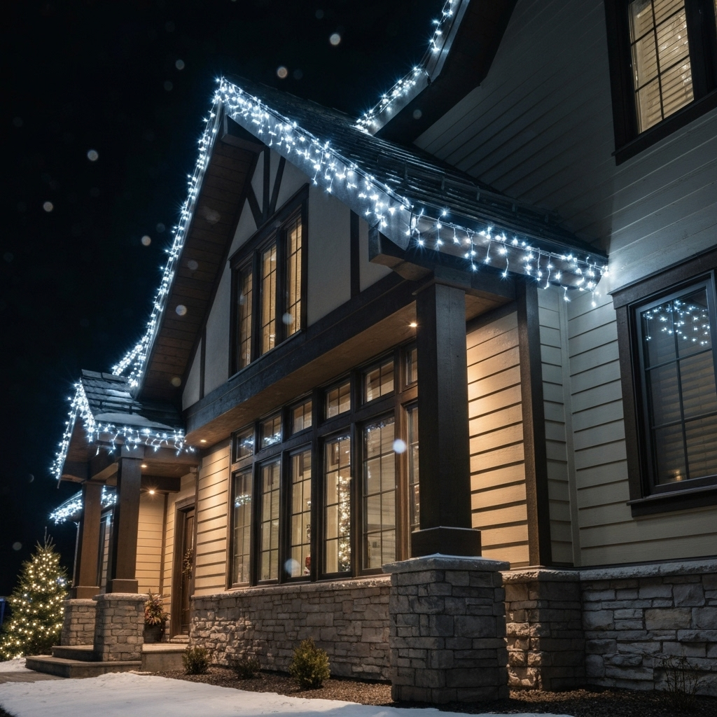Elegant white holiday lighting